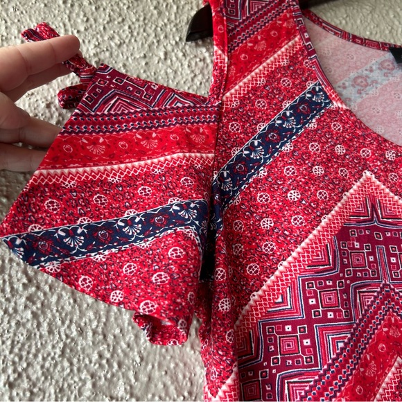 Joe Boxer open shoulder dress open shoulder red white and blue XL NWT - Picture 3 of 8